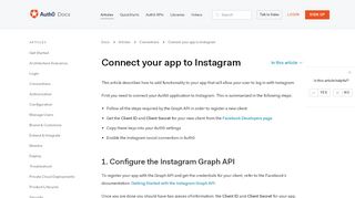 
                            13. Connect your app to Instagram - Auth0