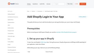 
                            12. Connect your app to Shopify - Auth0