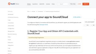 
                            4. Connect your app to SoundCloud - Auth0