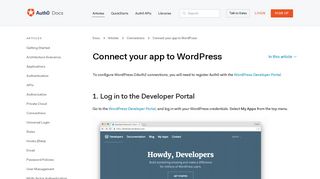 
                            7. Connect your app to WordPress - Auth0