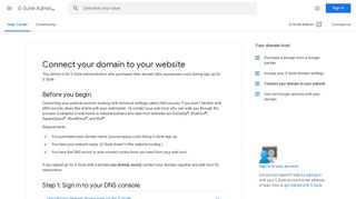 
                            12. Connect your domain to your website - G Suite ... - Google Support