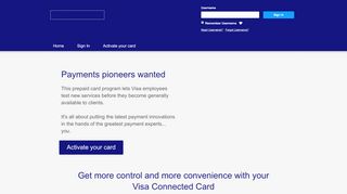 
                            7. Connected Card - Home Page - visaprepaidprocessing.com
