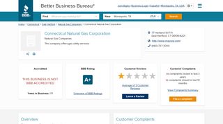 
                            6. Connecticut Natural Gas Corporation | Better Business Bureau® Profile