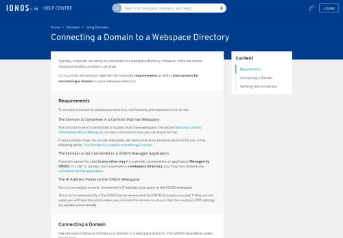 
                            4. Connecting a Domain to a Webspace Directory - 1&1 IONOS Help