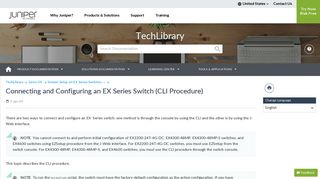 
                            6. Connecting and Configuring an EX Series Switch (CLI Procedure ...