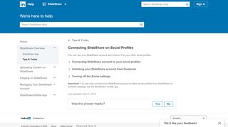 
                            5. Connecting SlideShare on Social Profiles | SlideShare Help - LinkedIn