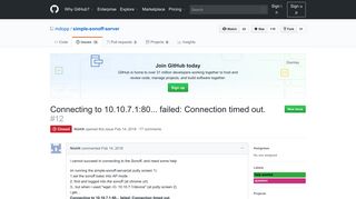 
                            9. Connecting to 10.10.7.1:80... failed: Connection timed out. · Issue #12 ...