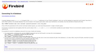 
                            1. Connecting To A Database - Firebird