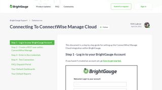 
                            10. Connecting To ConnectWise Manage Cloud – BrightGauge Support