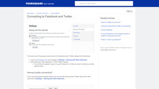 
                            10. Connecting to Facebook and Twitter – Help Center - Foursquare