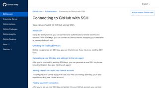 
                            1. Connecting to GitHub with SSH - User Documentation - GitHub Help