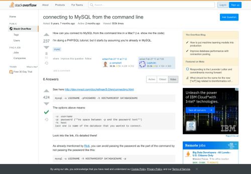 
                            2. connecting to MySQL from the command line - Stack Overflow