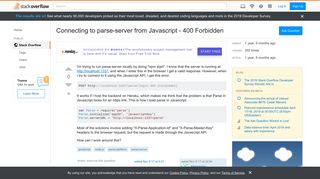 
                            1. Connecting to parse-server from Javascript - 400 Forbidden - Stack ...