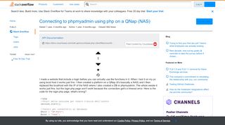 
                            12. Connecting to phpmyadmin using php on a QNap (NAS) - Stack Overflow