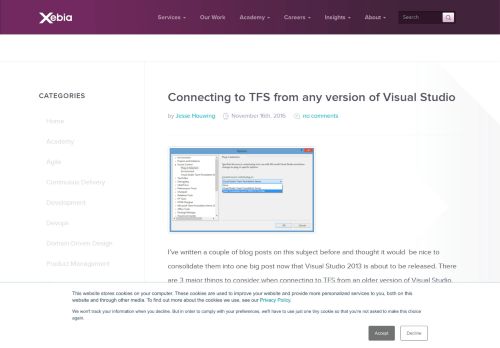 
                            13. Connecting to TFS from any version of Visual Studio — Xebia Blog