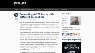 
                            5. Connecting to TFS Server with Different Credentials - DaedTech