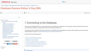 
                            4. Connecting to the Database - Oracle Docs