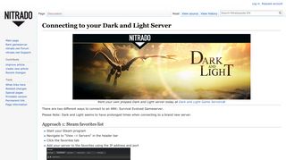 
                            6. Connecting to your Dark and Light Server - Nitradopedia EN