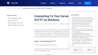 
                            3. Connecting To Your Server with SSH via PuTTY on Windows - Vultr.com