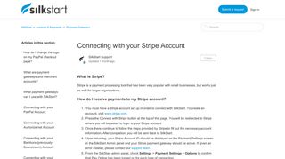 
                            13. Connecting with your Stripe Account – SilkStart