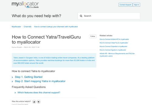 
                            6. Connecting Yatra/TravelGuru to myallocator – Myallocator