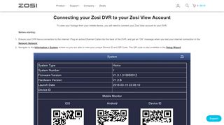 
                            2. Connecting your ZOSI DVR to your ZOSI View Account