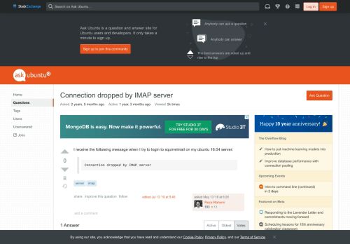 
                            5. Connection dropped by IMAP server - Ask Ubuntu