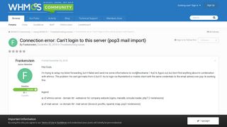 
                            1. Connection error: Can't login to this server (pop3 mail import ...