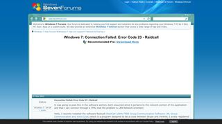 
                            11. Connection Failed: Error Code 23 - Raidcall - Windows 7 Help Forums