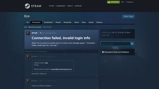 
                            1. Connection failed, invalid login info :: Eco General Discussions