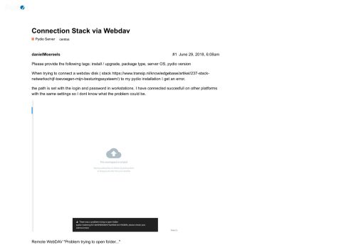 
                            6. Connection Stack via Webdav - Pydio Server - Pydio Forums