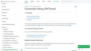 
                            4. Connection String URI Format — MongoDB Manual