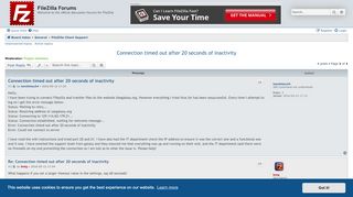 
                            7. Connection timed out after 20 seconds of inactivity - FileZilla Forums