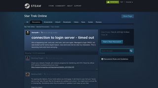 
                            1. connection to login server - timed out :: Star Trek Online General ...