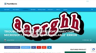 
                            7. 'connection to Microsoft exchange is unavailable' error - TechGenix