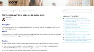 
                            3. Connection Window appears on every login – Helpdesk