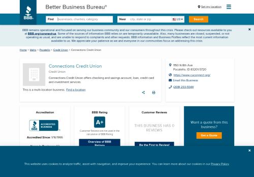 
                            13. Connections Credit Union | Better Business Bureau® Profile