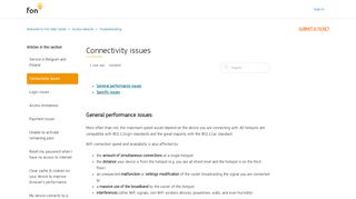 
                            5. Connectivity issues – Welcome to Fon Help Center