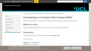 
                            12. Connect/log in to Outlook Web Access (OWA) | Information Services ...