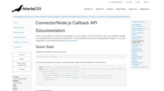 
                            13. Connector/Node.js Callback API - MariaDB Knowledge Base