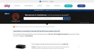 
                            10. Connettere il decoder al modem internet | Sky