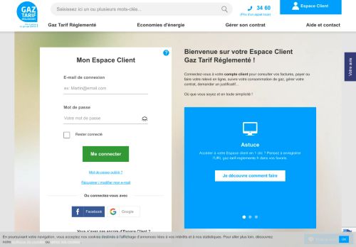 
                            2. Connexion à votre espace client ENGIE - Gaz Tarif Réglementé