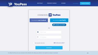 
                            1. Connexion à YouPass - Connexion via PayPal et Facebook - YouPass
