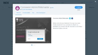 
                            5. Connexion Admin/Webmaster Résumé | WIX App Market | Wix.com