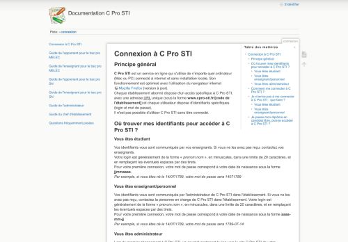 
                            2. connexion [Documentation C Pro STI] - Cerise Prim