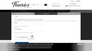 
                            6. Connexion utilisateur / User login | Thuriès Gastronomie Magazine