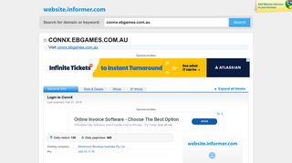 
                            6. connx.ebgames.com.au at WI. Login to ConnX - Website Informer