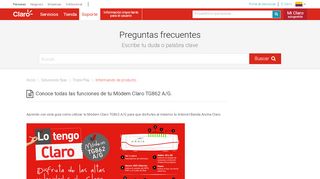 
                            9. Conoce todas las funciones de tu Módem Claro TG862 A/G. | Soporte ...