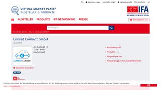 
                            12. Conrad Connect GmbH: IFA - Aussteller - IFA Virtual Market Place