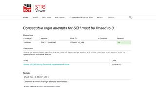 
                            7. Consecutive login attempts for SSH must be limited to 3. - STIG Viewer